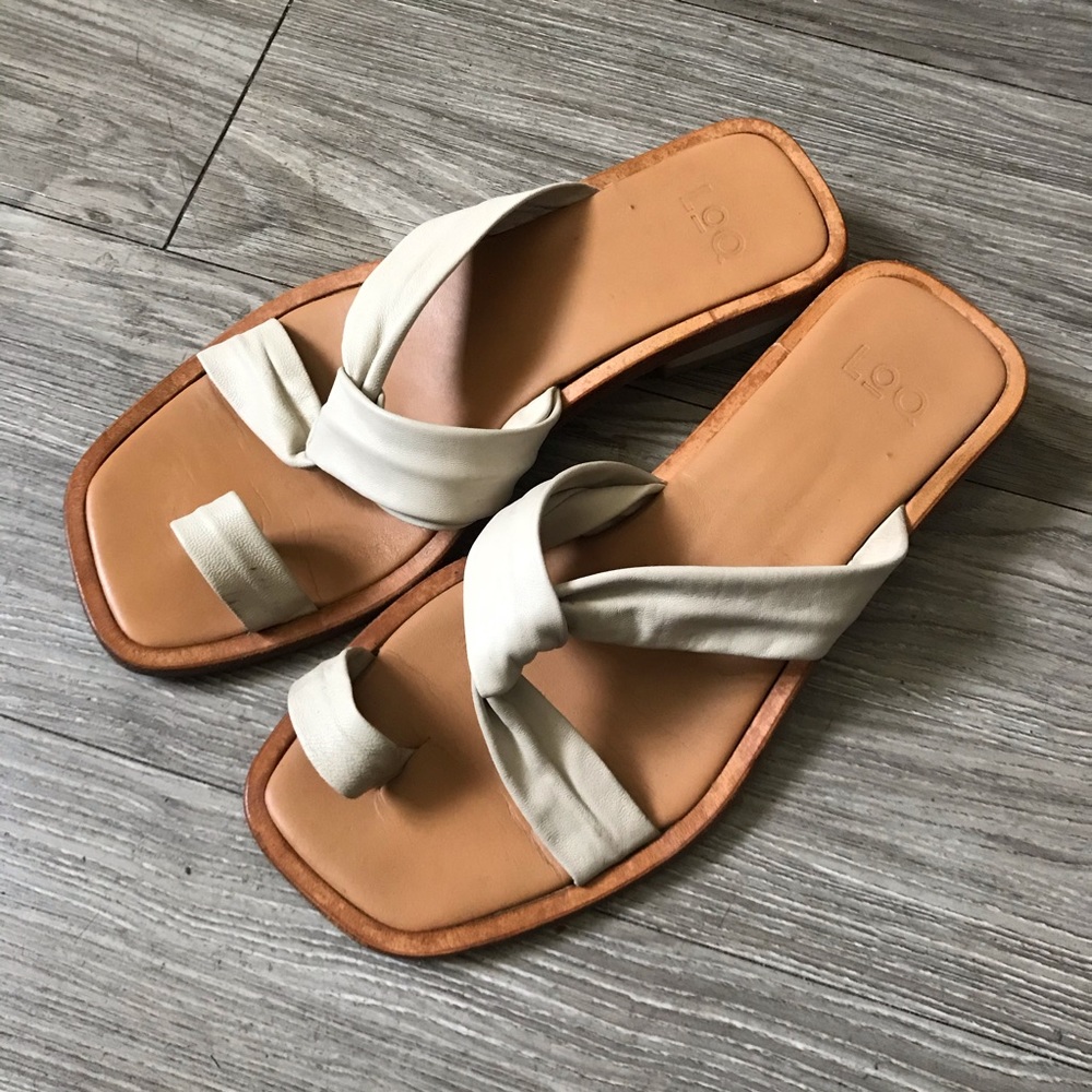 LOQ Cream and Tan Sandals